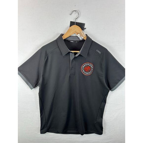UNRL Performance Polo Shirt Black Size Large RedHawk University Logo NEW - Picture 10 of 11